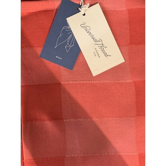 Women's Textured Check Wrap Scarf - Universal Thread-Red - Picture 4 of 4